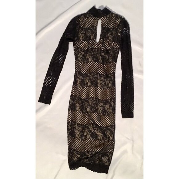 Privy Privately Privileged Vintage Long Sleeve Gold With Black Lace Size Small - Picture 1 of 5